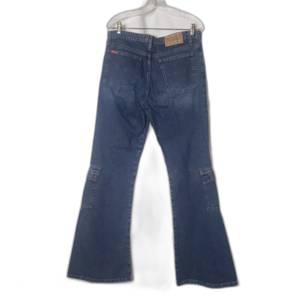 VINTAGE Y2K MUDD Wide Leg High Rise Cargo Jeans Juniors Size 13 NEW - Picture 2 of 9